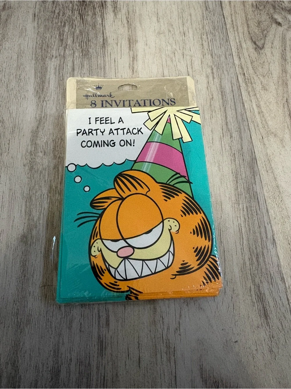 Hallmark 1978 Vintage Garfield Party Hat 8 Birthday Invitations